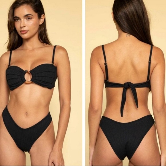 Montce Other - 🖤 Montce NWT BOTTOMS Black Rib Lulu Bikini Bottom - 24848 Size XS